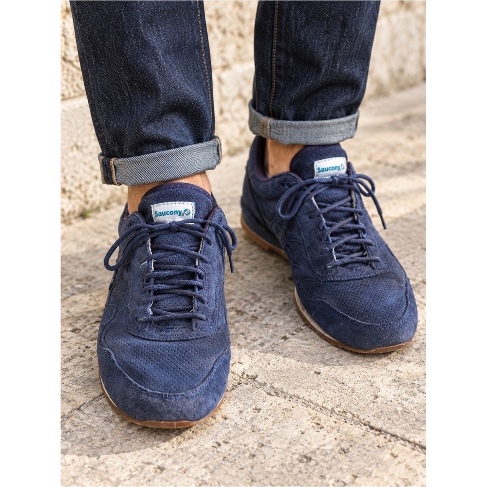 Saucony Men's Navy Blue Suede Athletic Sneakers